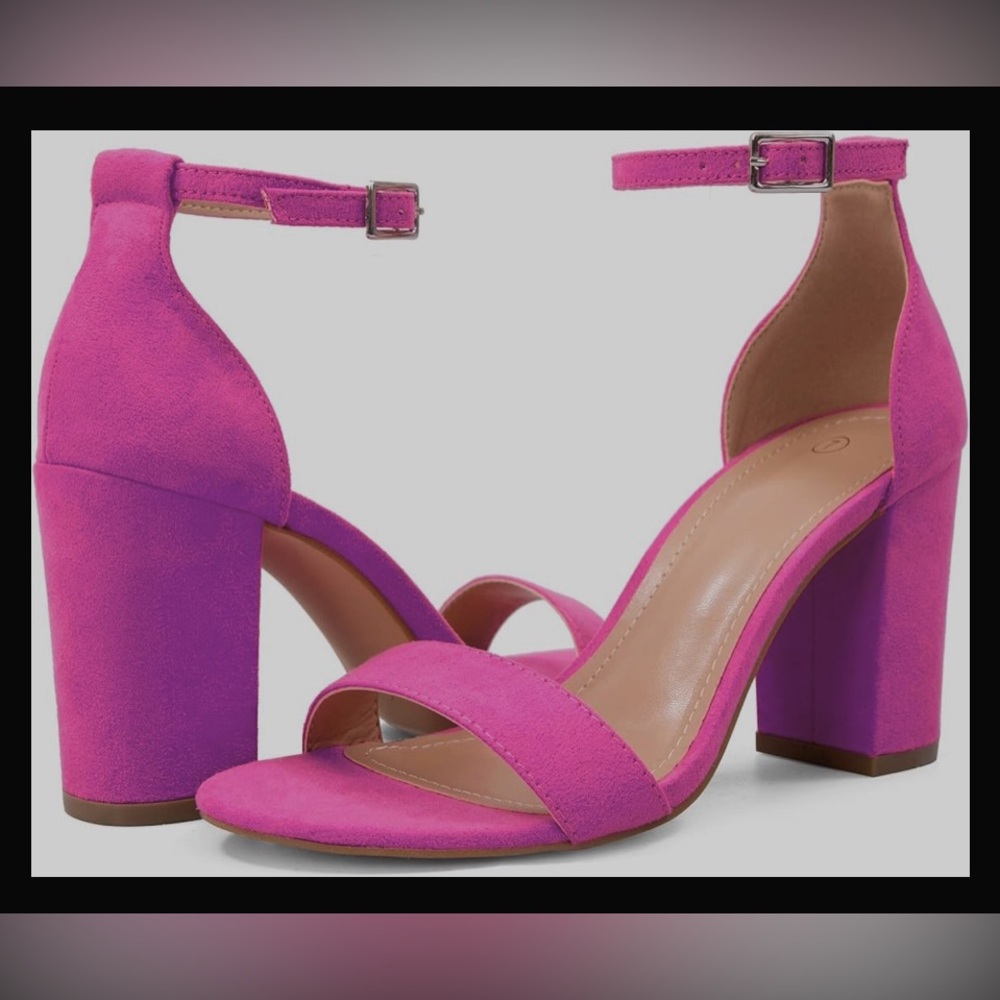 COASIS Women's Chunky Block Heels Open Toe
Ankle Strap 3.5 Inch Heeled Sandals 7